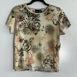 Y2k Beige w Sequin Embroidery top - Sonoma Life+Style